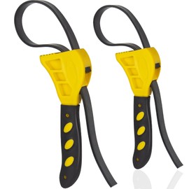 KONON Strap Wrench Set Adjustable Rubber Belt Wrench for Oil Filter Wrench Set, Jar Opener, Shower Head Wrench, Water Filter Wrench 4" (Small) & 6"(Large), 2-pack