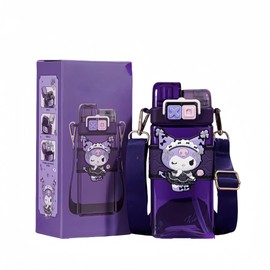 Kawaii Straw Water Bottle: Dual-Nozzle, Durable TRITAN, Fun Color Options, Portable & Eco-Friendly (purple)