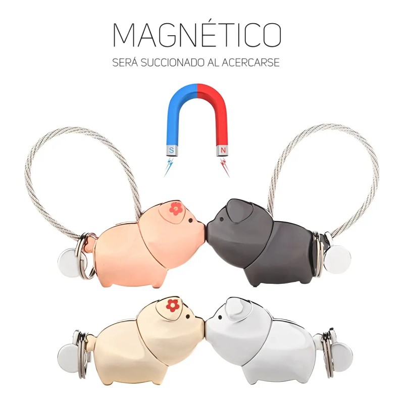 Llavero Magnético Con Diseño De Cerdito, Regalo Para Pareja