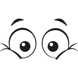 DECALS OF AMERICA Googly Eyes Excited Vinyl Decal 6 inches wide