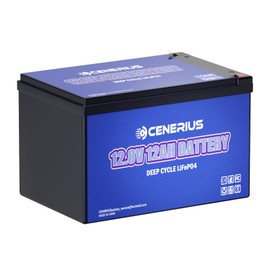 Cenerius 12V 12Ah LiFePO4 Battery, Lithium Battery with BMS, Deep Cycle Rechargeable Battery Up to 4000 Cycles Perfect for Solar System, UPS, Lighting, Scooters, Fish Finders, Power Wheels