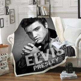 Zbeiba Fluffy Blanket, Cuddly Blankets, Couch Blanket, Double-Sided Flannel Blanket, Suitable for Elvs Preslay Fans, Super Soft Sleeping Blanket (#8, 150 x 200 cm)