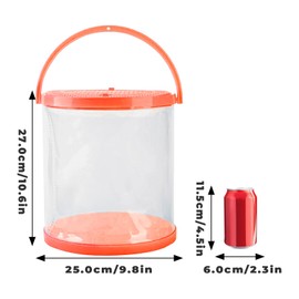 Foldable Small Aquarium, Portable Fish Tank, Fish Transport Container, Plasitc Fish Bowl, Beginner Tank, Great Concept for Catching and Release Critters, Beach, Pool and Lake (Red, Large)
