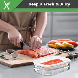 NEEJUM Deli Meat Container for Fridge, Stackable Bacon Cheese Container for Refrigerator, Dishwasher Safe Meal Prep Containers with Lid for Cold Cuts, Lunch Meat, Salami, BPA Free, 3pcs