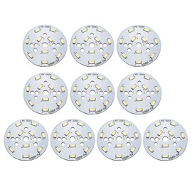 uxcell LED Chip Bulb 300mA 5W 10 LEDs 5730 SMD Module Aluminum Board Pure White Super Bright 50mm Dia 10pcs for Floodlight