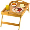 Home-It Bed Table Tray with Folding Legs - Bamboo Breakfast