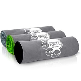 NAVIVVA SPLENDID Microfibre Travel Sports Yoga Towel – Extra Large XXL 180 X 90 – Grey Finishing