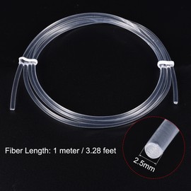 sourcing map PMMA side glowing fibre optic cable 2.5 mm 1 m for LED light guides in the house, hotel
