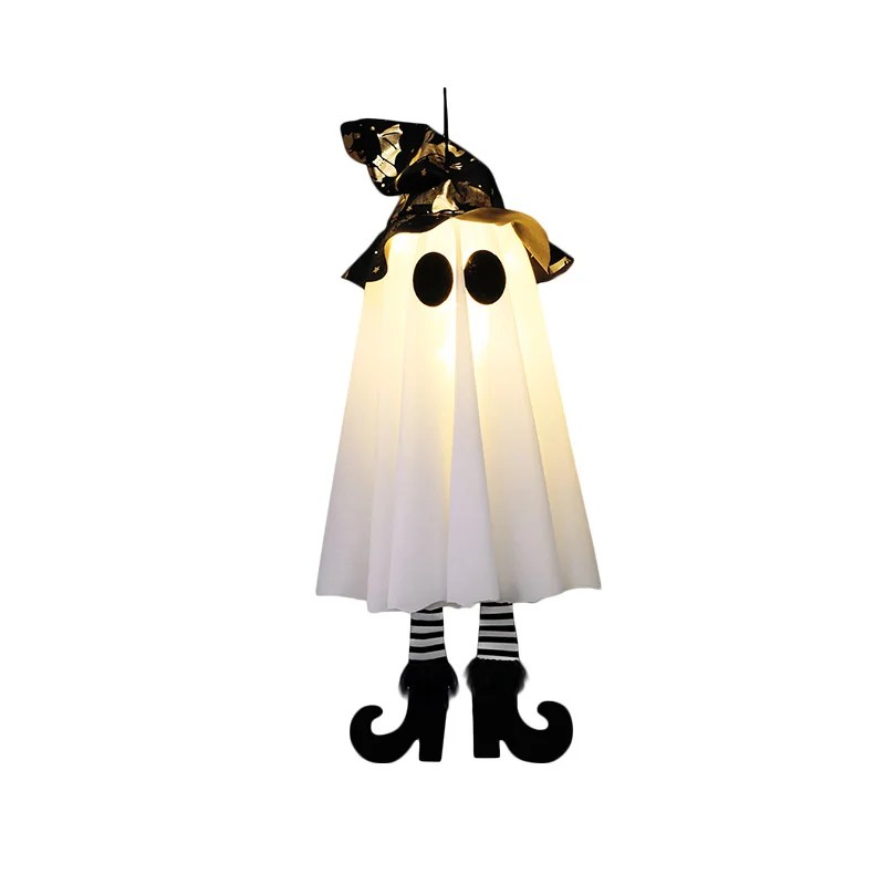 LED Light-Up Hanging Halloween Ghost Decorations – Spooky Floating Witch
