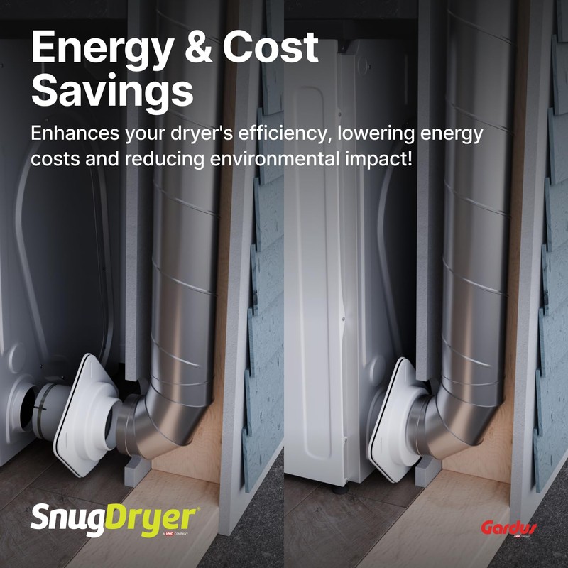 Gardus SnugDryer Space-Saving Dryer Vent Connection Kit, Only For New