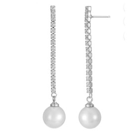 Brillance New! Believe By Brilliance Fine Silver Plate Cubic Zirconia Hanging Earring