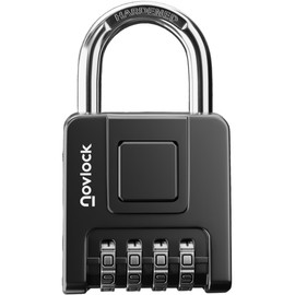 Padlock with Combination Code - Heavy Duty Weatherproof 4 Digit Combination Lock with Strong 7mm Shackle - For Lockers, Cupboards, Gates, Fences, Sheds & Garden - Pack of 1, Black