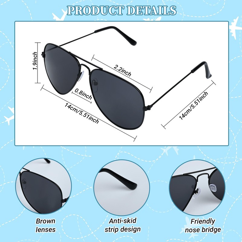 Airline Pilot Captain Costume Include Shirt Pilot Hat Tie Sunglasses