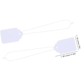 1100 pcs Marking Tags Price Tags 1.18" x 1.89" White Smooth Surface Labels Hanging String Display Tags for Pricing Gift Jewelry Clothing Yard Sale Products Shoes Teabags DIY Crafts