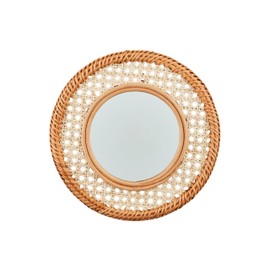 Mud Pie Cane Woven Mirror; 12" Dia