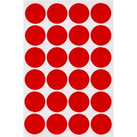 Sticker Red 25mm Round Stickers - 1" Glue Dots 1200 by Royal Green