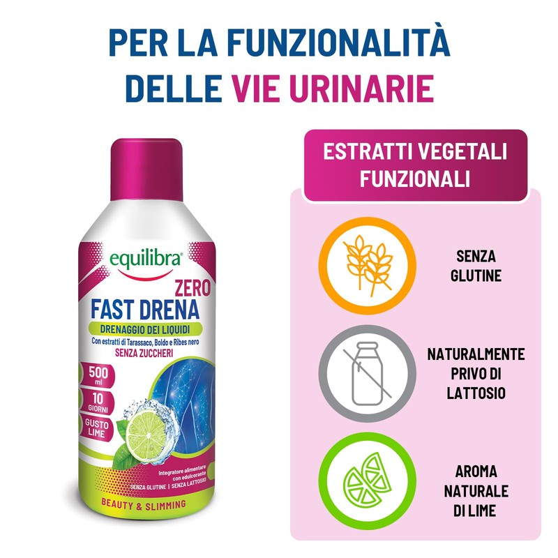Equilibra Fast Drena Zero Zuccheri, con Tarassaco, Boldo, Ribes Nero,