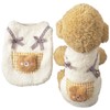 Cute Cat Apparel with Bow and Plaid Pocket Plush Dog