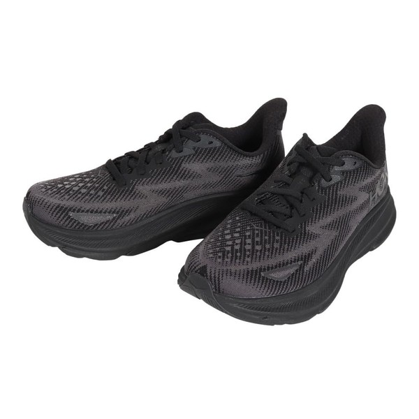 Hoka Women's Clifton 9 Sneaker, Black/Black, 6