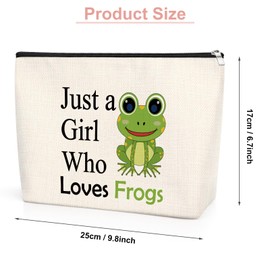 Frog Lovers Gifts for Women Funny Frog Cosmetic Bag Frog Themed Gifts Frog Lover Gift for Friends Family Kids Frog Animal Makeup Bag Animal Lover Gift Birthday Christmas Graduation Gift for Daughter