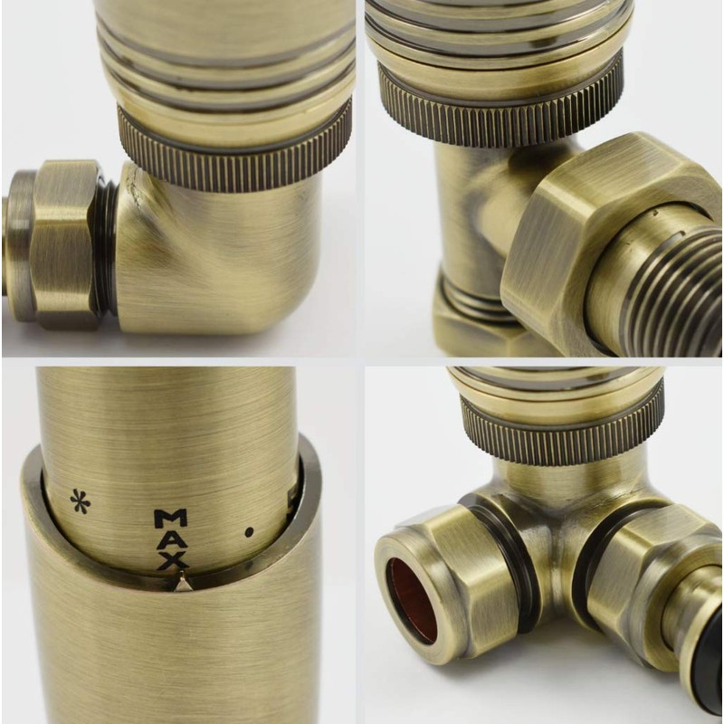 Delta Modern Thermostatic Radiator Valve and Lockshield | Angled |