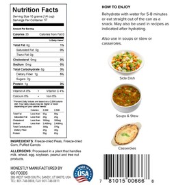 Fresh and Honest Foods Mixed Vegi Corn, Peas, Carrots 20 OZ #10 Can