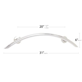 30" Designer Crescent Curved Bathroom Shower Grab Bar, Satin Finish