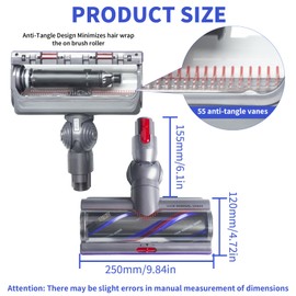 Upgrade High Torque Brush Head Replacement for Dyson V11, V15, V10, V8, V7 - Anti-Tangle Power Roller, Deep Carpet & Hard Floor Cleaner (Parts NO. 970100-05)