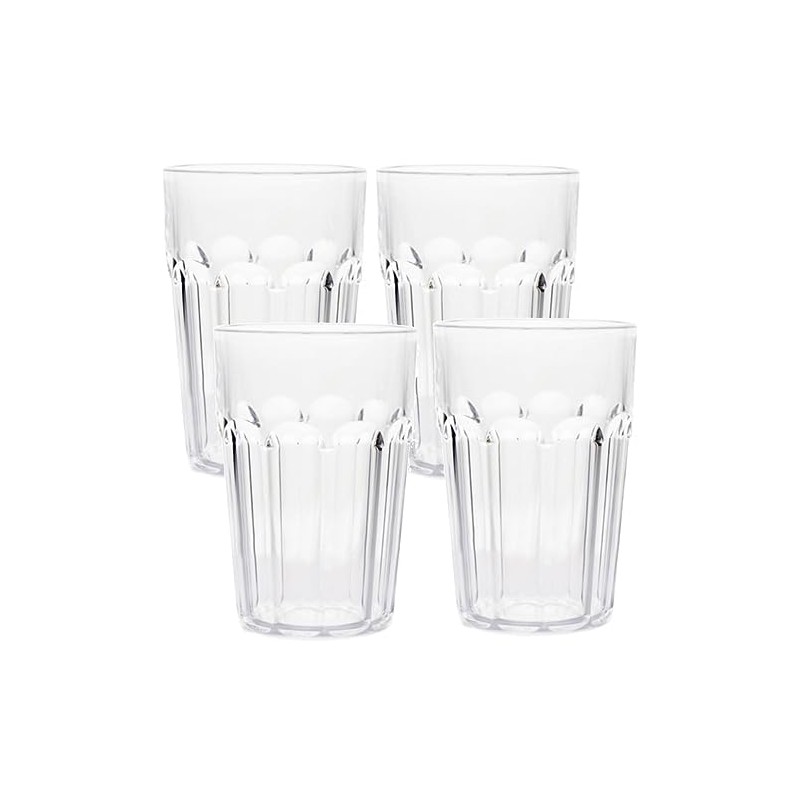 Vasos De Plastico Policarbonato, Parece Cristal Faceteado, de 14oz 414ml,