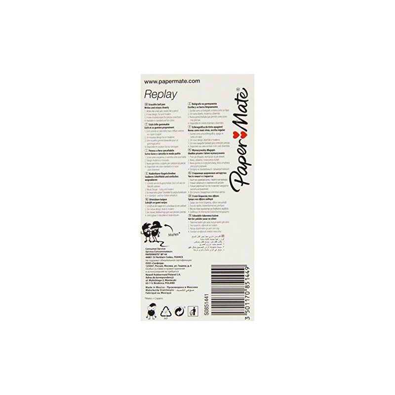 Paper Mate Replay Erasable Ball Pen Medium Tip - Pink