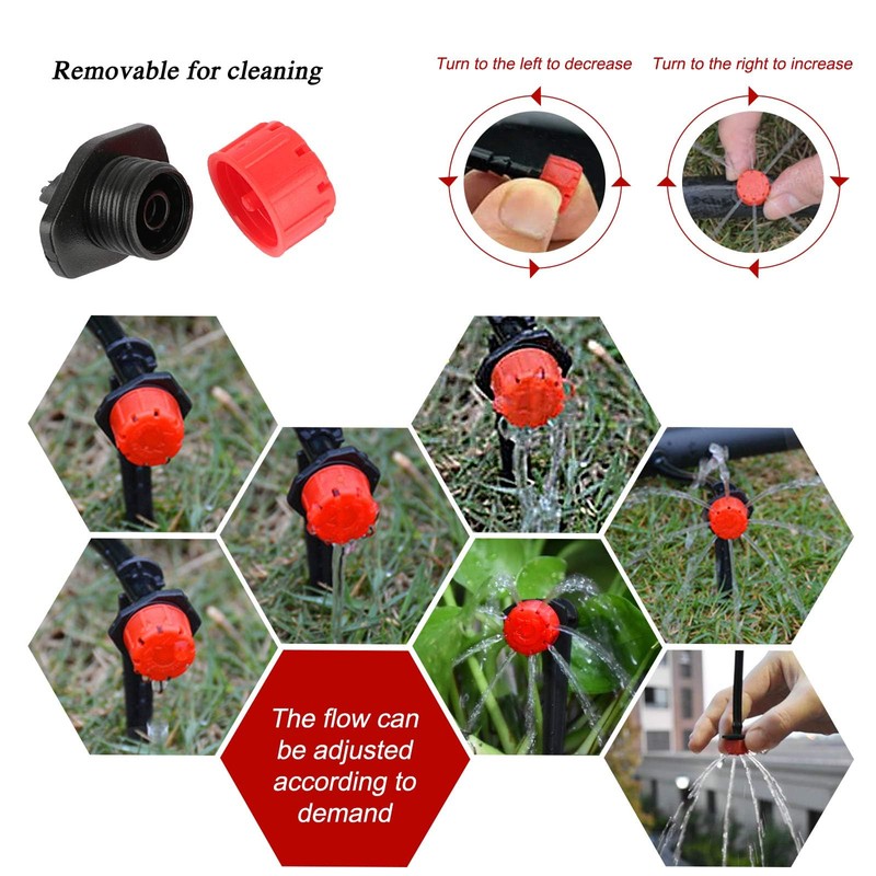 BOFUNX 300Pcs Automatic Drip Irrigation Kit Garden Watering System Adjustable