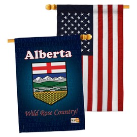 Alberta House Flags Pack Regional Canada Provinces Canadian Territories Region Country Particular Area USA Embroidery Small Decorative Gift Yard Banner Double-Sided Made In 28 X 40