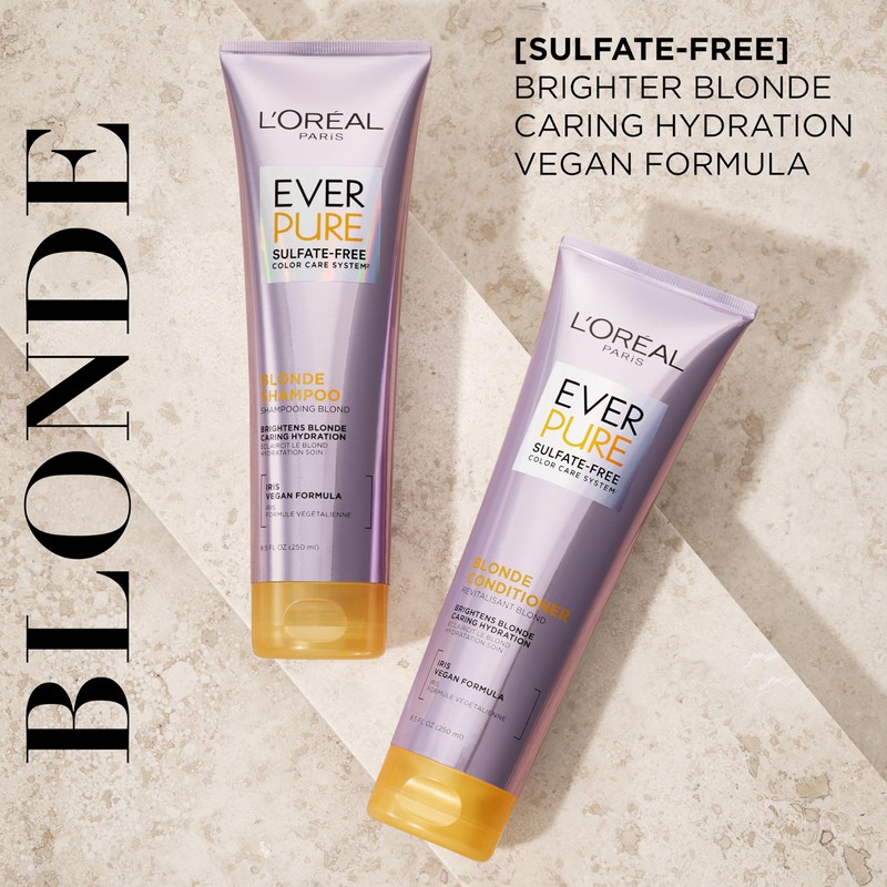 L'Oreal Paris Blonde Sulfate Free Shampoo for Color-Treated Hair, Neutralizes