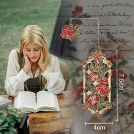 Snycler Rose Hollow Metal Bookmarks, Pack of 4PCS, Reading Bookmarks, Book Clips, Book Clasps, Exquisite and Beautiful Suitable as Gifts（Rose）