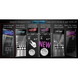 LightDims Original Strength - Light Dimming LED Covers / Light Dimming Sheets for Routers, Electronics and Appliances and More. Dims 50-80% of Light, in Retail Packaging.