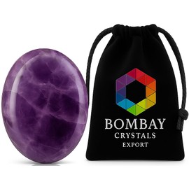 Amethyst Worry Piece – Natural Amethyst with Thumb Indent for Relaxation, Focus & Mindful Practice | Smooth Polished Crystal for Pocket Carry & Meditation Use