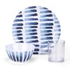 KX-WARE Blue Stripe Melamine Plates, 10.5-inch Dinner Plates set of