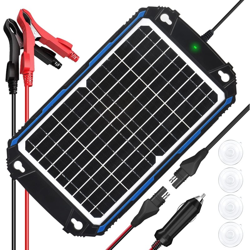 SUNER POWER Waterproof 12W 12V Solar Battery Charger & Maintainer
