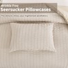 Beige Seersucker Duvet Cover Double Size Puckering Seersucker Bedding Set,2
