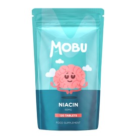 Niacin 50mg 120 Tablets | Vitamin B3 Nicotinic Acid Flush Formula | Vegan UK Made | GMP Approved | MOBU (120)