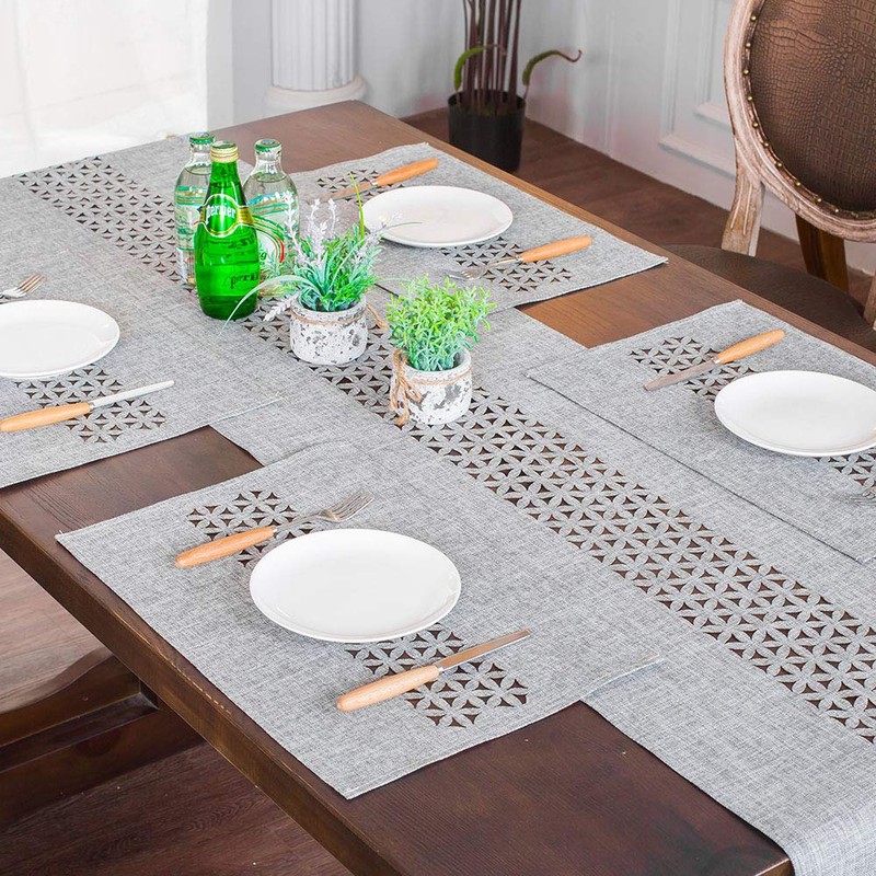Linen Table Runner, Beautiful, Laser-Cut Patterned Table Runners are Suitable