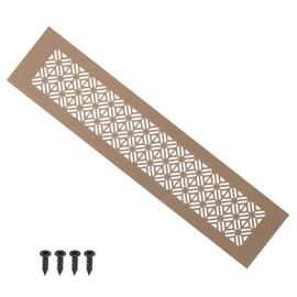 PATIKIL 14 x 3 Inch Door Air Vent Cover, Heavy Duty Aluminum Grille Ventilation Cover Louvered with Mounting Screws for Cabinet Wardrobe Door, Brown