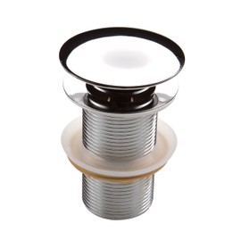 DEANTE NHC 010 A Clic Clac without Overflow Waste For Wash Basin, Round, Metal, Chrome, 16 x 7 cm