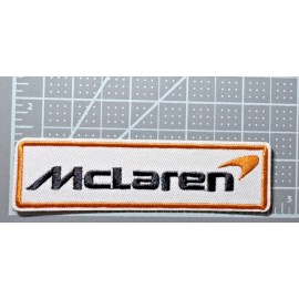 Retro McLaren F1 Racing Motorsports White Logo 4.5in Patch Iron / Sew-On