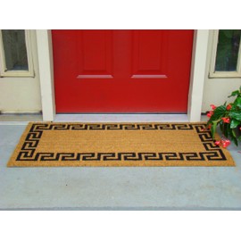 Kempf Greek Key Natural Coco Doormat, 22 by 47 by 0.5-Inch