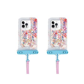 Packed Party Confetti Waterproof Protective Phone Holder, Dry Bag, Beach Essentials, Touch Screen Friendly (2 Pack) Clear