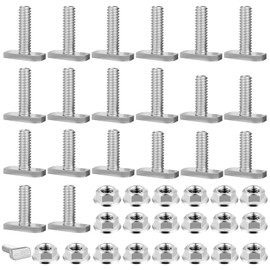 20 Pcs Hammer Head Bolt T Screw, M8*20/M8*25 T Slot Nuts, 304 Stainless Steel Greenhouse Nuts and Bolts, Hammer Head Screws with Locking Tooth Nuts for PV Solar mounting rails, stand aluminium profil