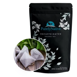 Purely Native Decaffeinated Oolong Tea Bags, Great For Caffeine Free Hot or Iced Brew