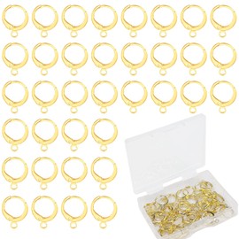 36 PCS Earring Hooks 18K Gold Plated Earring Buckle Lever Back Earring Hooks Gold Huggie Earring Jewelry Making for Women