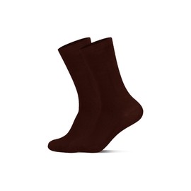 LMHCISO Mens Bamboo Rayon Dress Socks,Mid Calf,Moisture Wicking,Anti-Odor,Durable Brown Crew Socks for Men Size 10-13
